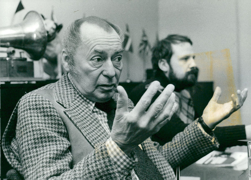 American jazz musician Woody Herman during a press reception. - Vintage Photograph