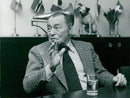 American jazz musician Woody Herman during a press reception. - Vintage Photograph
