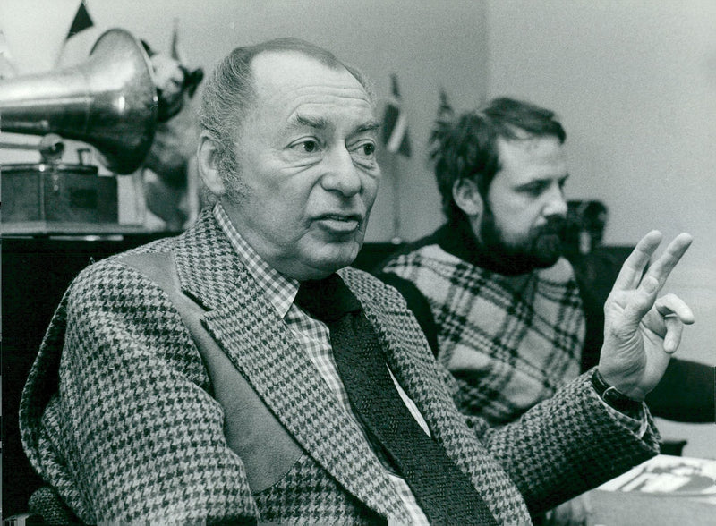 American jazz musician Woody Herman during a press reception. - Vintage Photograph