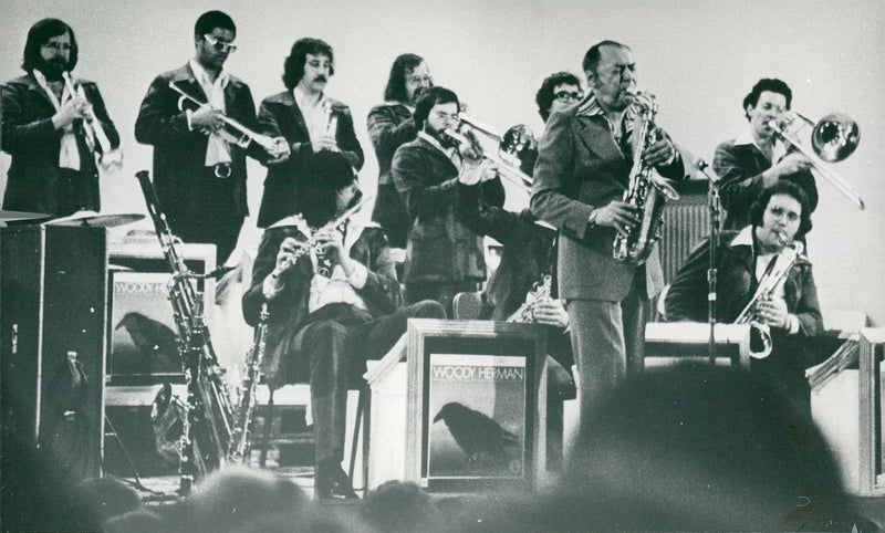 American jazz musician Woody Herman celebrates his 40th anniversary with a concert at Carnegie Hall. - Vintage Photograph