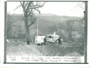 Matlock murders: Police on way into quarry at Woodland - Vintage Photograph