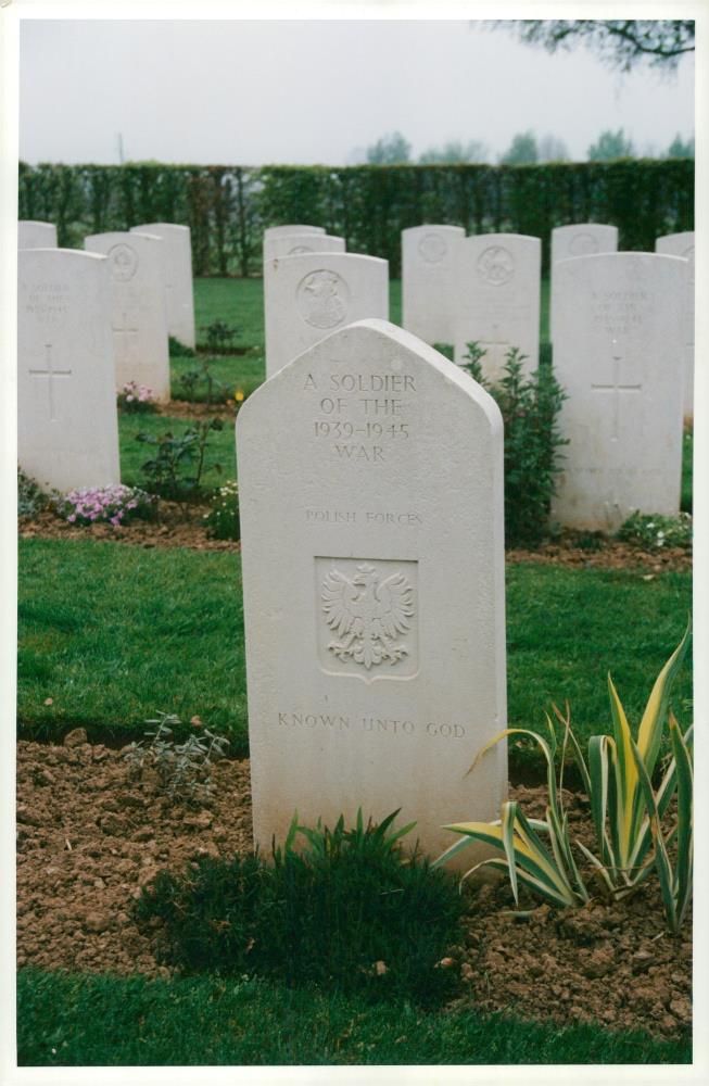 Grave of a WWII soldier at Bayeux Cemetery - Vintage Photograph