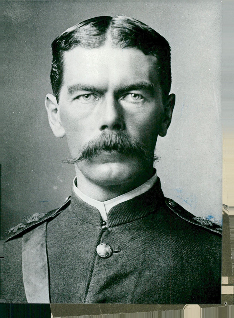 Portrait on Field Marshal Lord Herbert Kitchener, 1st Earl Kitchener. - Vintage Photograph