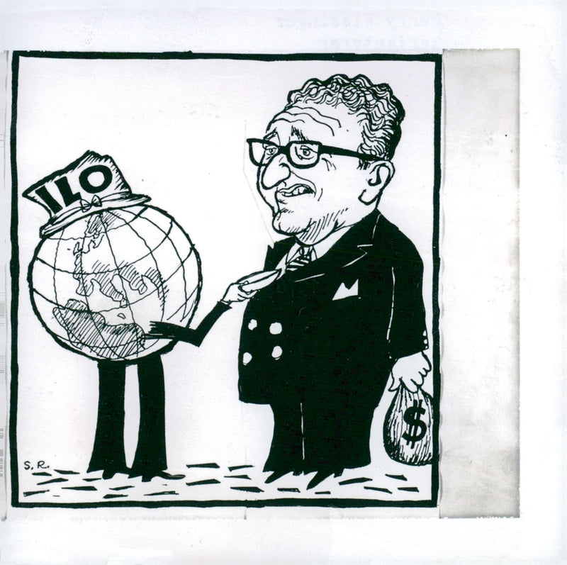 Cartoon cartoon depicting Henry Kissinger - Vintage Photograph