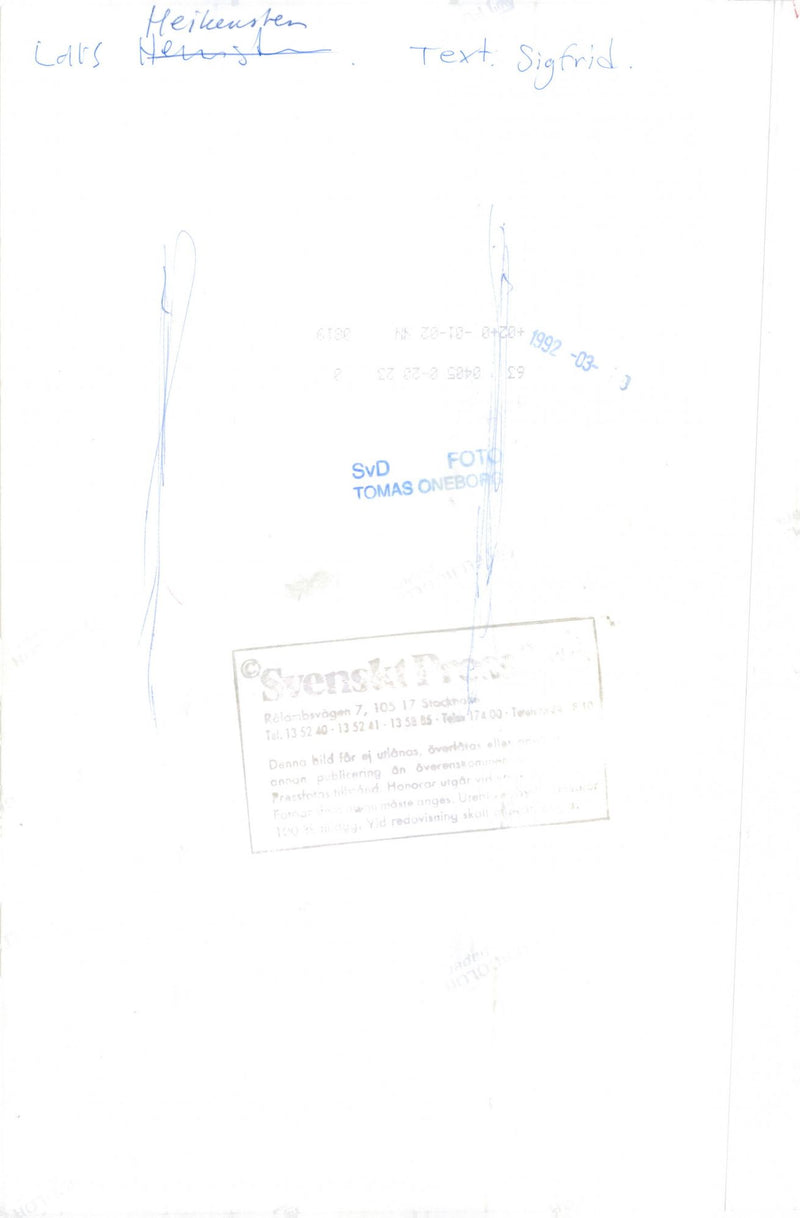 1992 SOCHA TOMAS IMAGE ADVERTISING AND TEXT ONEBOR DONNO SIGFRID ROBSVAGEN - Vintage Photograph