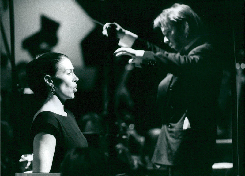 The Swedish opera singer Charlotte Hellekant performs at SvD's annual concert in the Berwald Hall. - Vintage Photograph