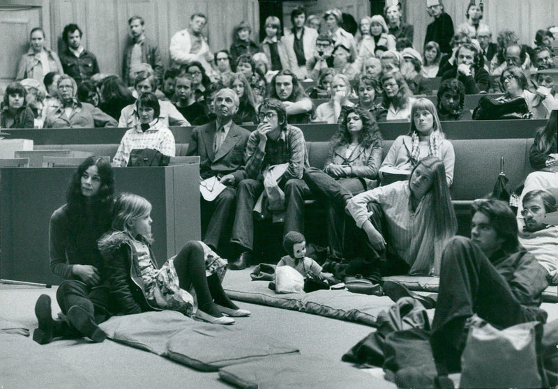 Public at poetry in Parliament House - Vintage Photograph