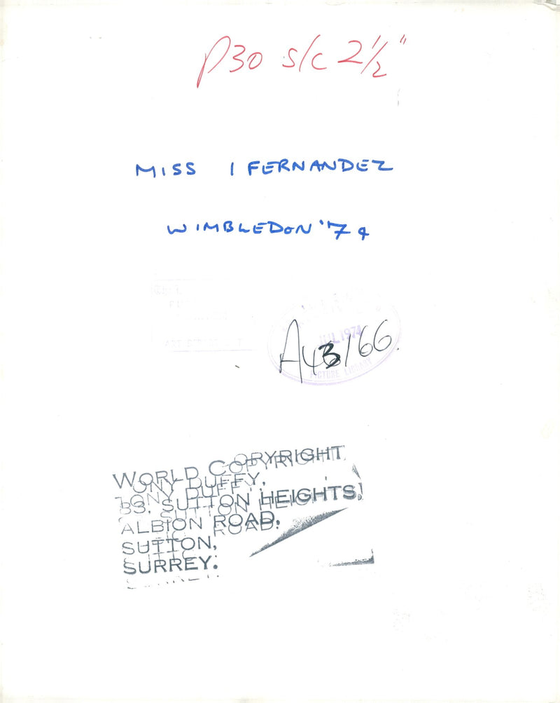 Miss Fernandez Tennis, - Vintage Photograph