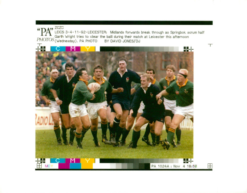 Rugby union Sport,Midland's Forward's Break Through  As Springbok. - Vintage Photograph