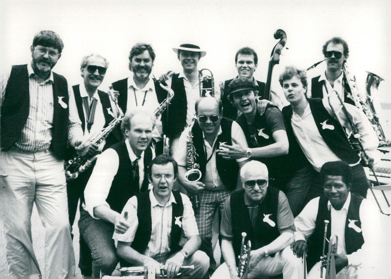 Swedish jazz musician Gugge Hedrenius and Big Blues Band. - Vintage Photograph