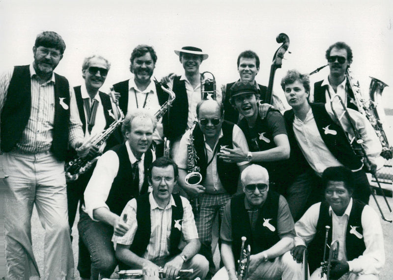 Swedish jazz musician Gugge Hedrenius and Big Blues Band. - Vintage Photograph