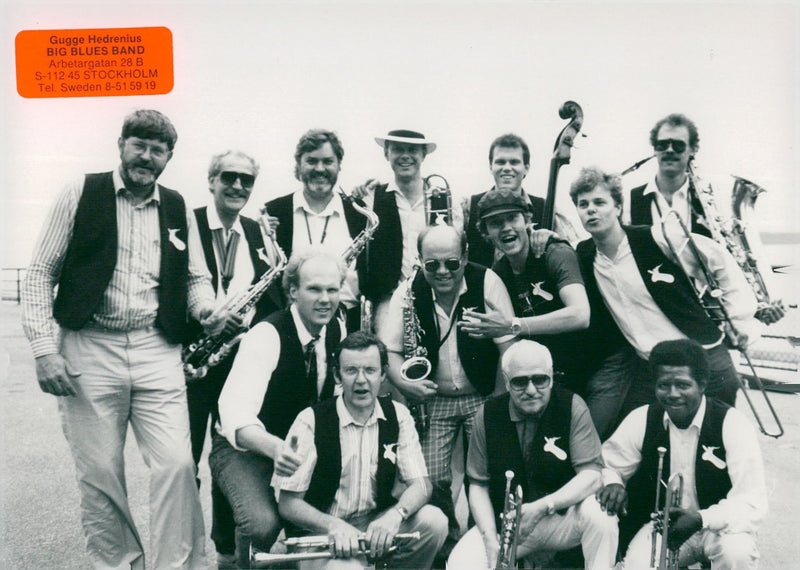 Swedish jazz musician Gugge Hedrenius and Big Blues Band. - Vintage Photograph