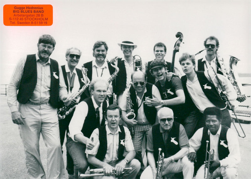 Swedish jazz musician Gugge Hedrenius and Big Blues Band. - Vintage Photograph