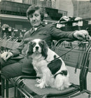 Spaniel Dogs, with mr john evans. - Vintage Photograph