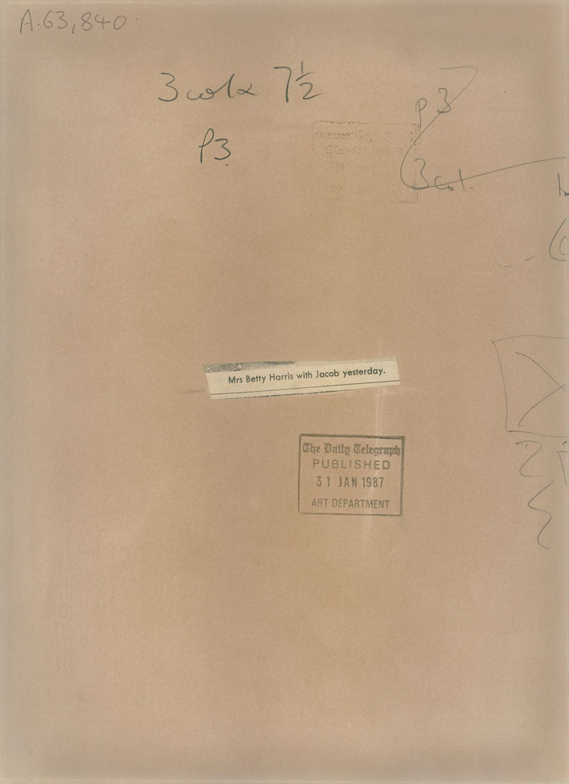 alsatian dog with betty harris - Vintage Photograph