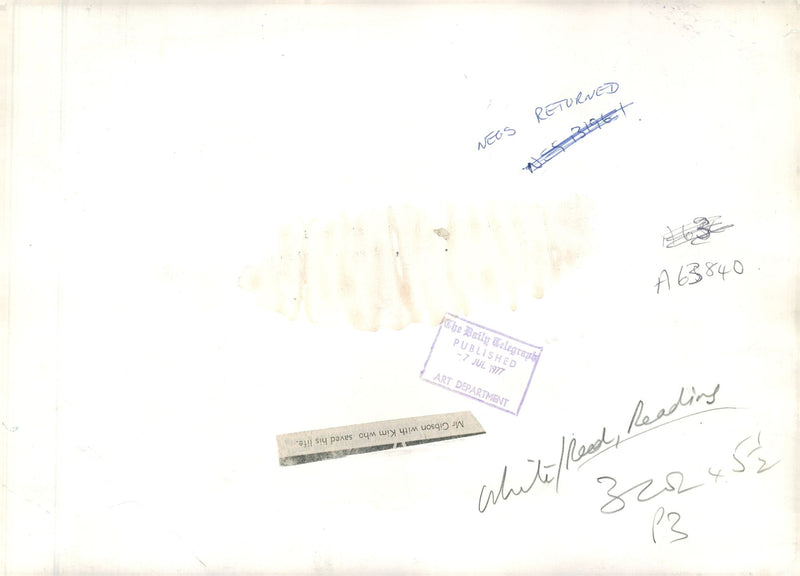 alsatian dog with mister gibson - Vintage Photograph