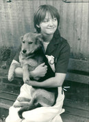 alsatian dog with janine laar - Vintage Photograph