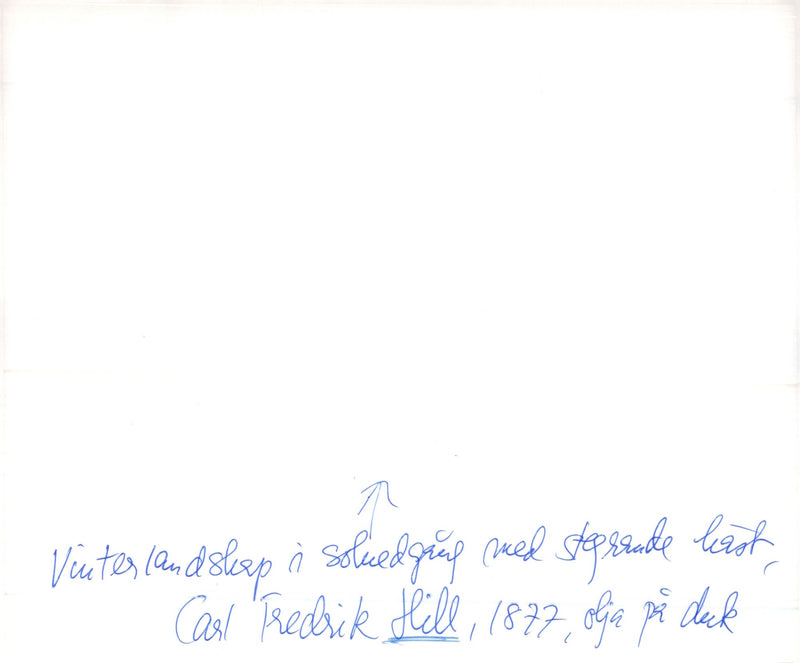 Art by Hill Carl Fredrik Artist, "Winter Landscape at Sunset" - Vintage Photograph