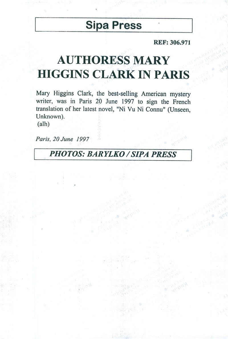 Den amerikanska författaren Mary Higgins Clark, amerikansk mysterieskribent - Vintage Photograph