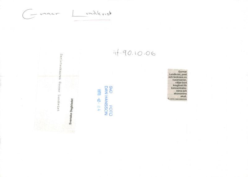 1999 ILIEHO ECONOMY SVD GUNNAR CARTOONIST POET - Vintage Photograph