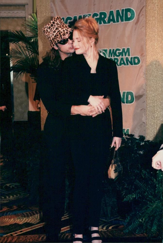 American actress Jamie Luner along with boyfriend John Braz at MGM Grand Opening's New Studio 54. - Vintage Photograph