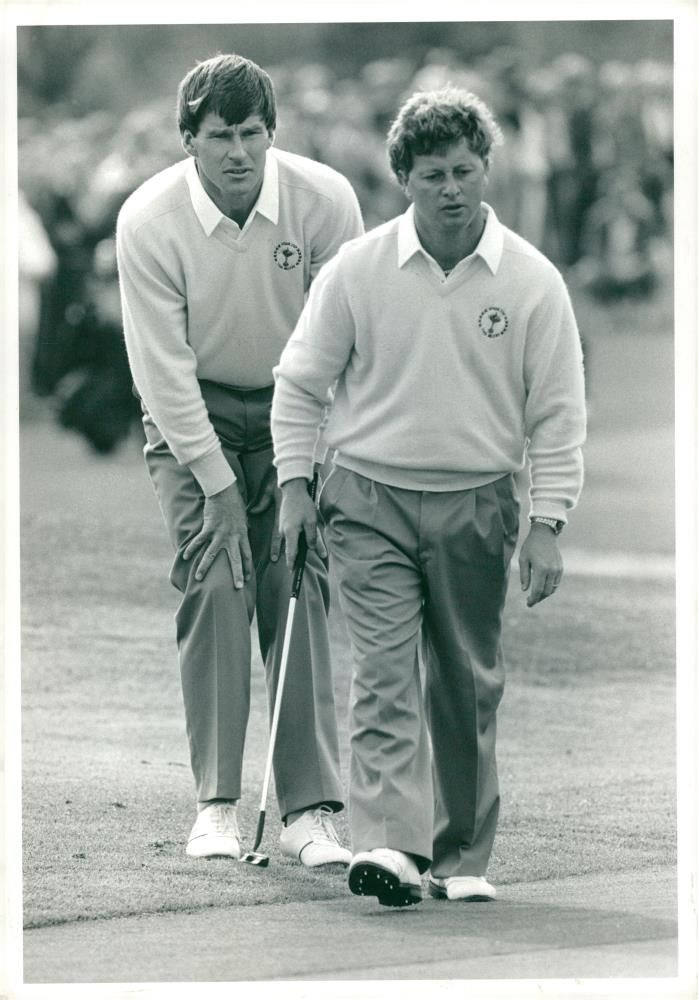 Nick Faldo English professional golfer and ian woosnam. - Vintage Photograph