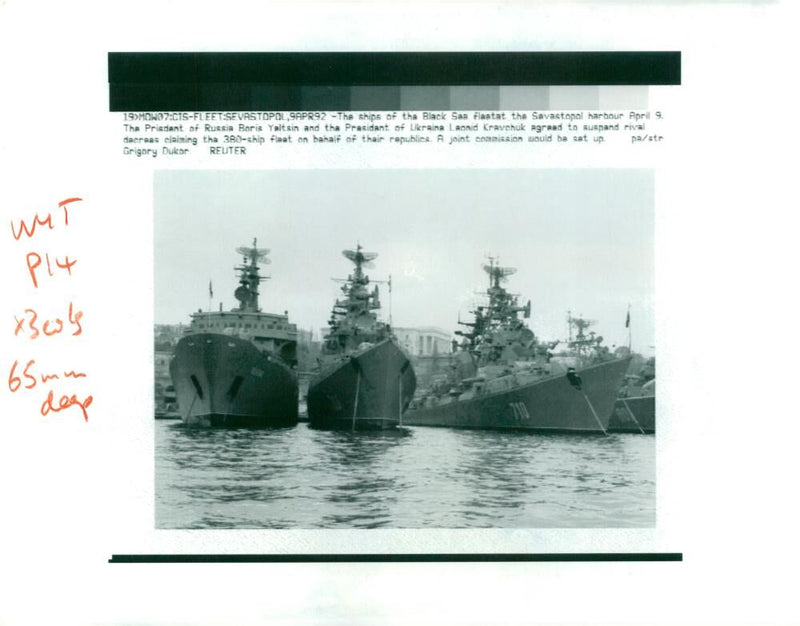 Ships of the black sea fleet in sevastopol. - Vintage Photograph