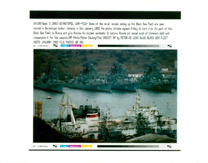 Russia black sea,Some of the naval vessels making up the black sea fleet. - Vintage Photograph