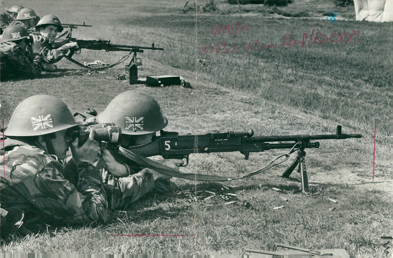 Machine gun team practising at Bisley - Vintage Photograph