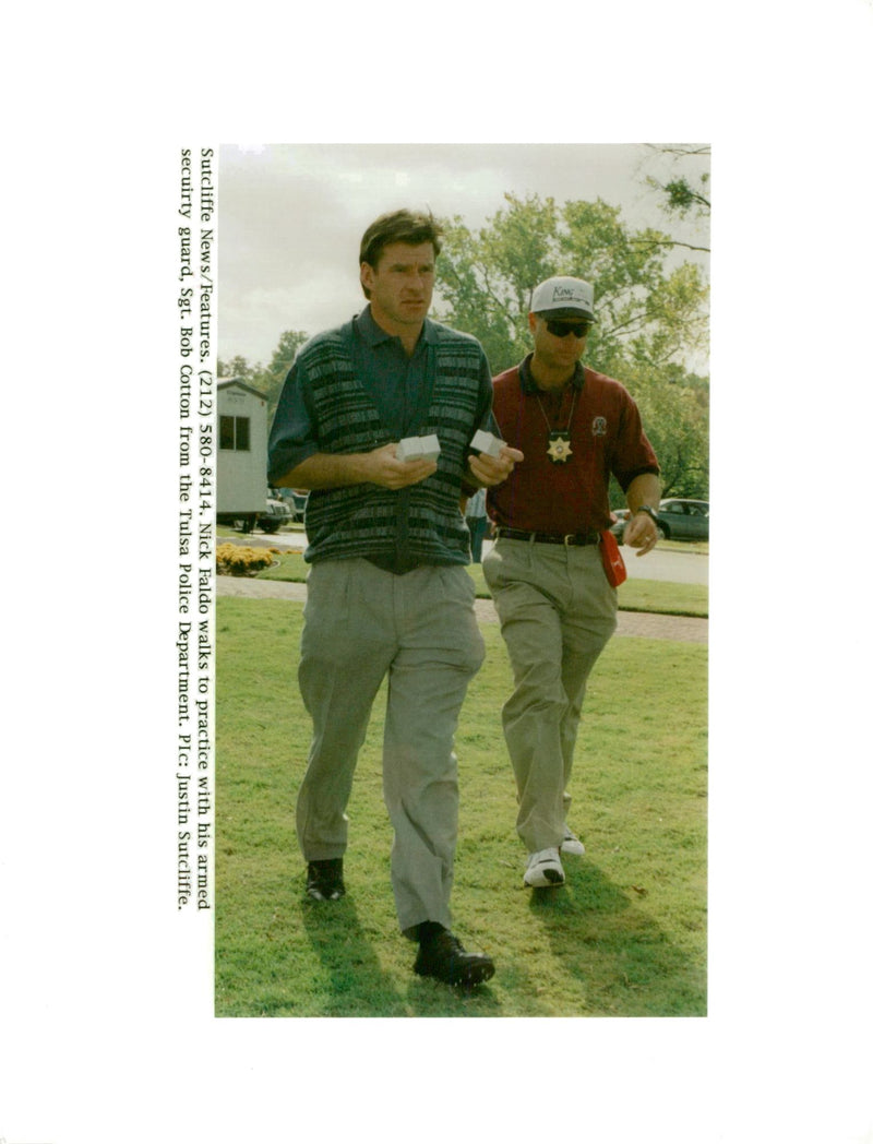 With his armed secuirty guard Sgt Bob cotton from the tulsa police department. - Vintage Photograph