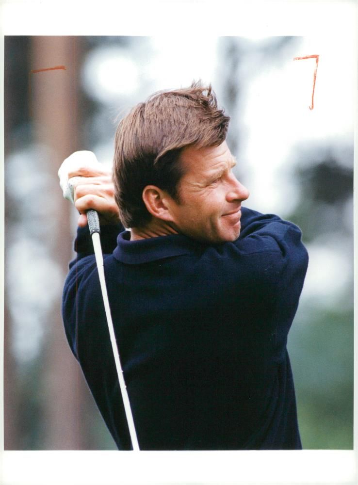 English golfer Nick Faldo looks pleased - Vintage Photograph