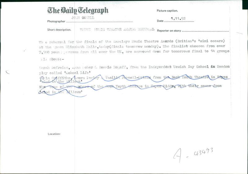 Sarah Defreies, Anna Noher & Bonnie Rogoff in Youth Music Theatre - Vintage Photograph