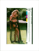 Fashion,Model laura wearing a black lace. - Vintage Photograph