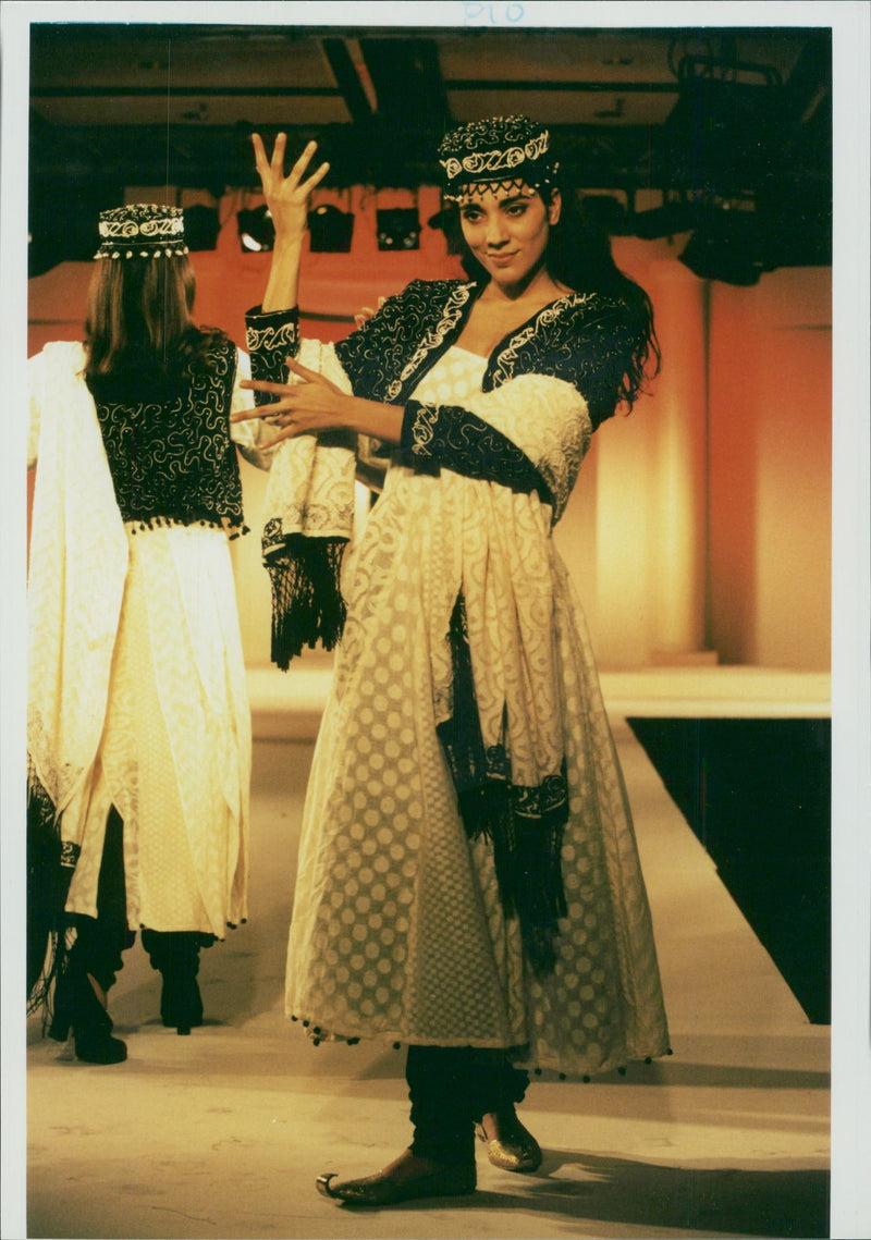 Asian fashion show model in tania mohan. - Vintage Photograph