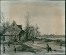 London National gallery,A winter landscape. - Vintage Photograph