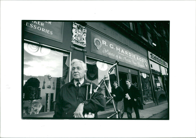 musical instruments bag pipes: - Vintage Photograph