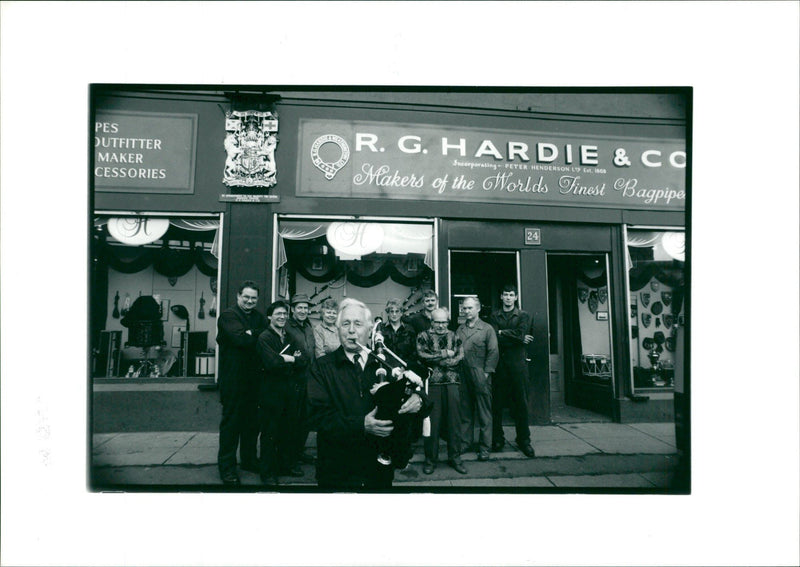 musical instruments bag pipes: - Vintage Photograph