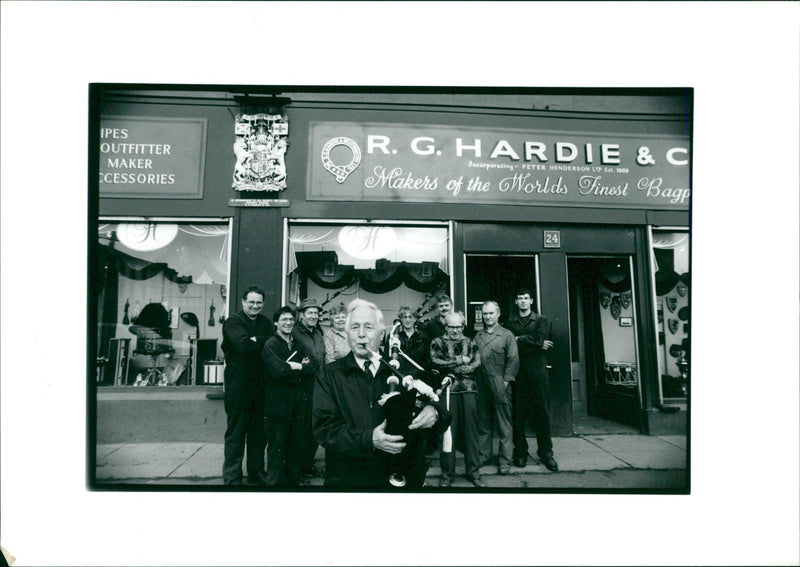 musical instruments bag pipes: - Vintage Photograph