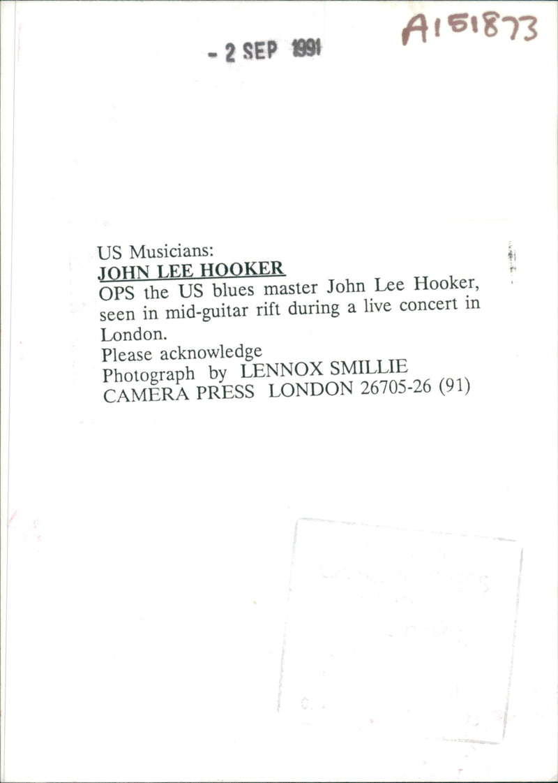 hooker john lee: us musicians. - Vintage Photograph