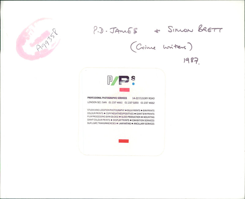 P. D. James Writer: simon brett crime weitters. - Vintage Photograph