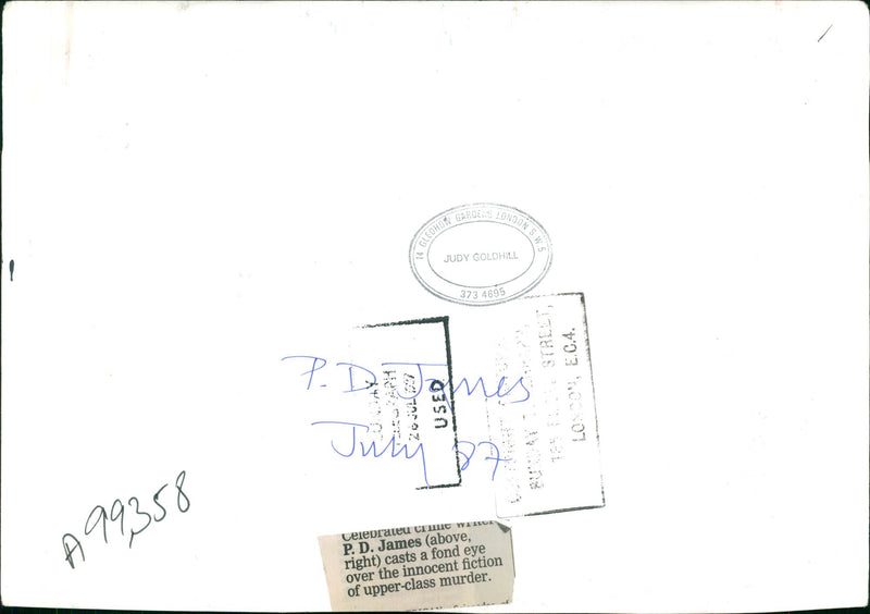 P. D. James Writer: a fond high over the innocent  fiction. - Vintage Photograph