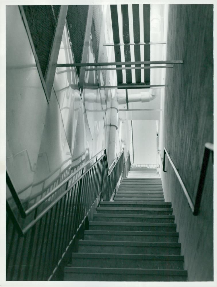 Surahammar water tower, the stairs on the side of the water tank, at the top of the top - Vintage Photograph