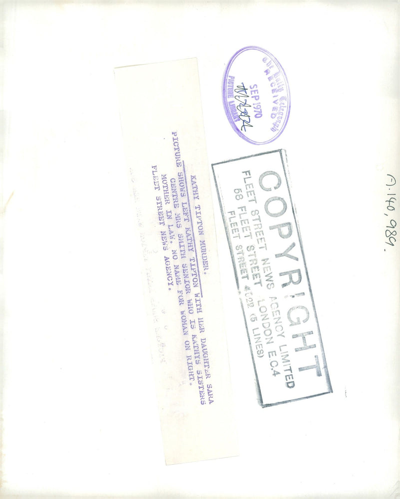 Kathy Tipton Murder. - Vintage Photograph