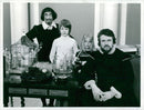 Nils Eklund, the children Joakim and Eva, and Arnold Ãstman in the music program in TV2 - Vintage Photograph