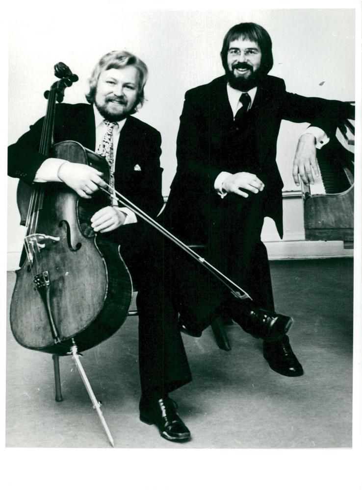 Ingemar Olsson and Ander Petersson in the evening music - Vintage Photograph