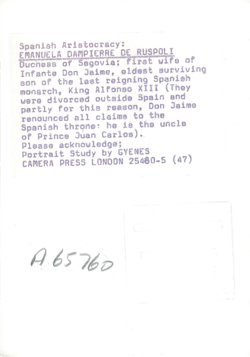 Emanuela Dampierre De Ruspoli - Vintage Photograph