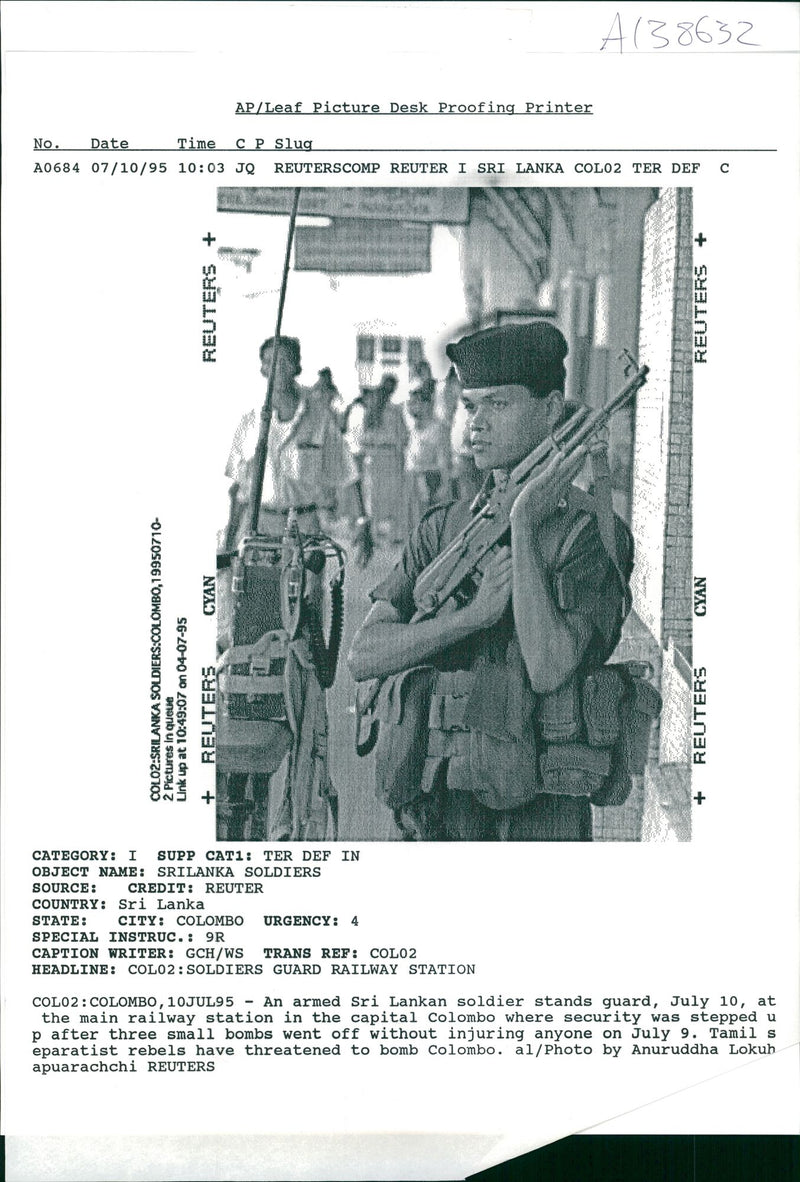 An Armed Sri Lankan Soldier. - Vintage Photograph