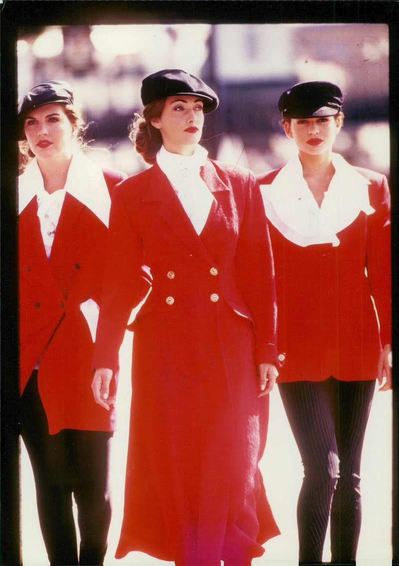 fashion model karin wear wool jacket from jigsaw. - Vintage Photograph