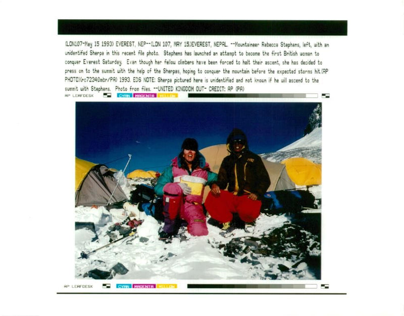 Everest expedition with rebecca stephens. - Vintage Photograph