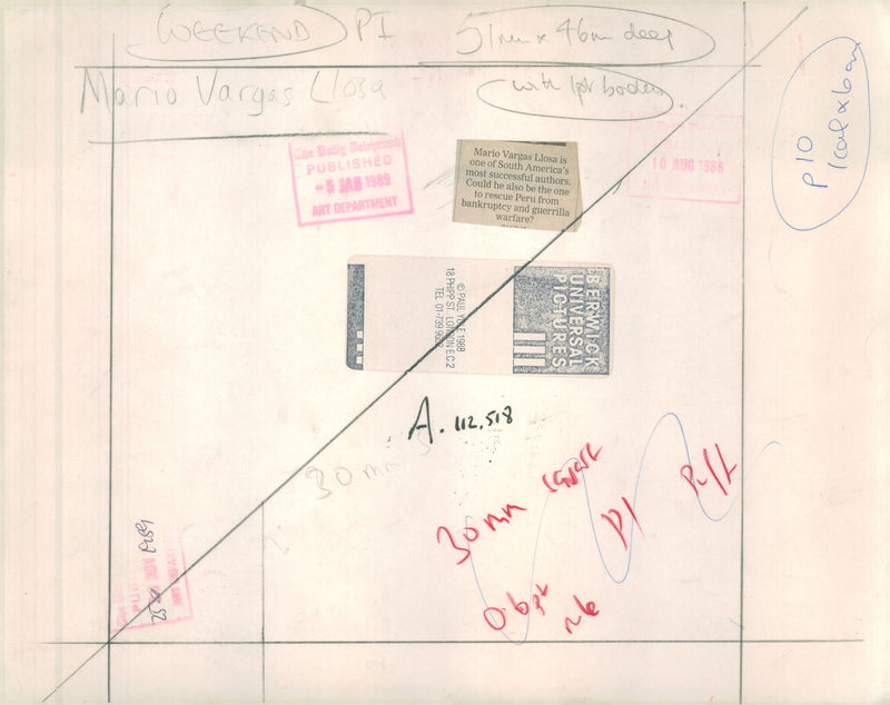 Mario Vargas Llosa. - Vintage Photograph